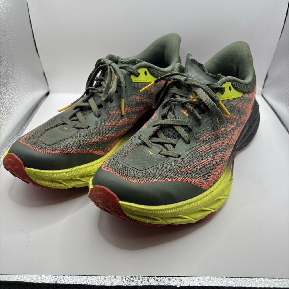 Mens Size 10 D Hoka One One Speedgoat 5 Thyme Fiesta Trail Running Shoes 1123157